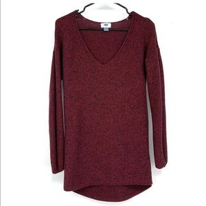 Old Navy- Red And Navy Blue High Low Sweater